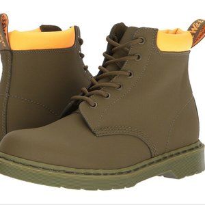 Dr. Martens 939 6-Eye Boot 'Mid Olive Ajax, Neon Orange' US men's size 11